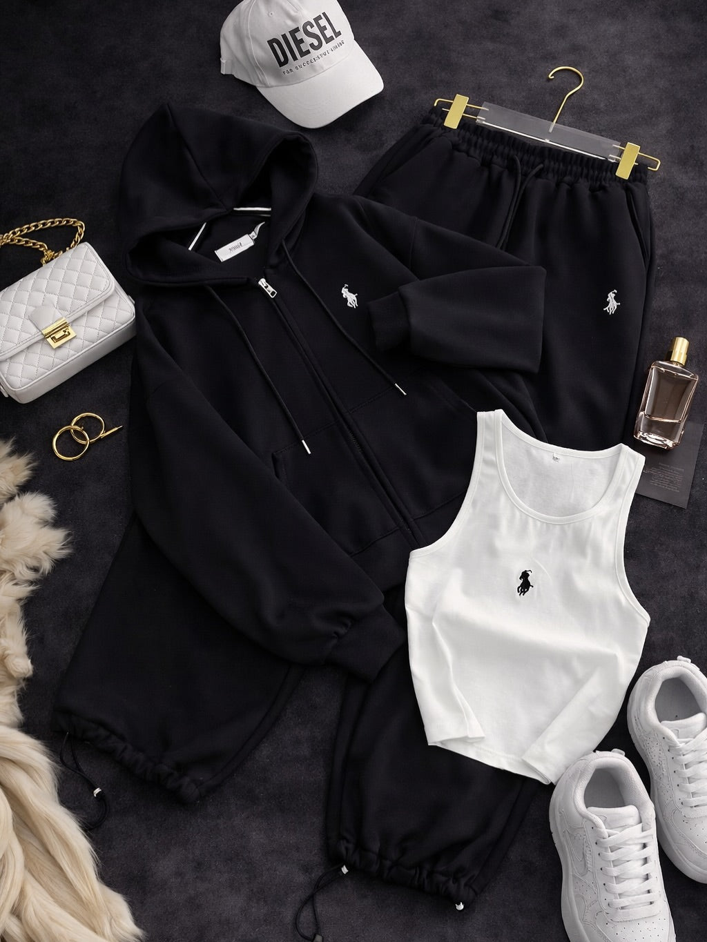 Polo – Schwarzes 3-teiliges Set