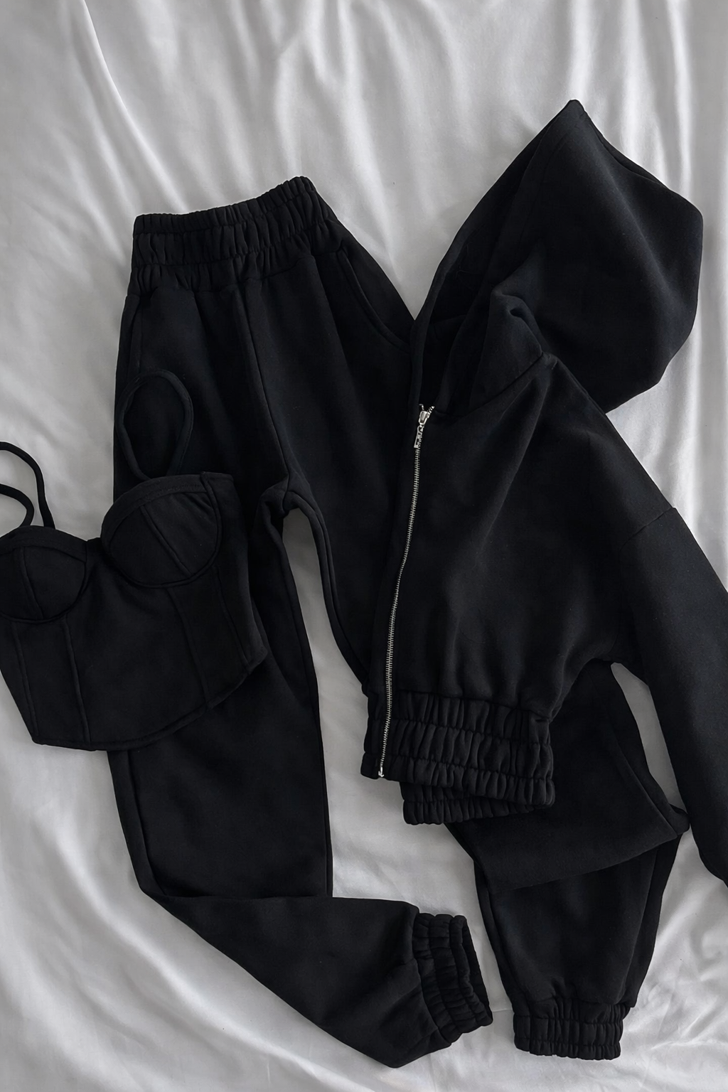 Schwarzes 3-teiliges Set für Damen