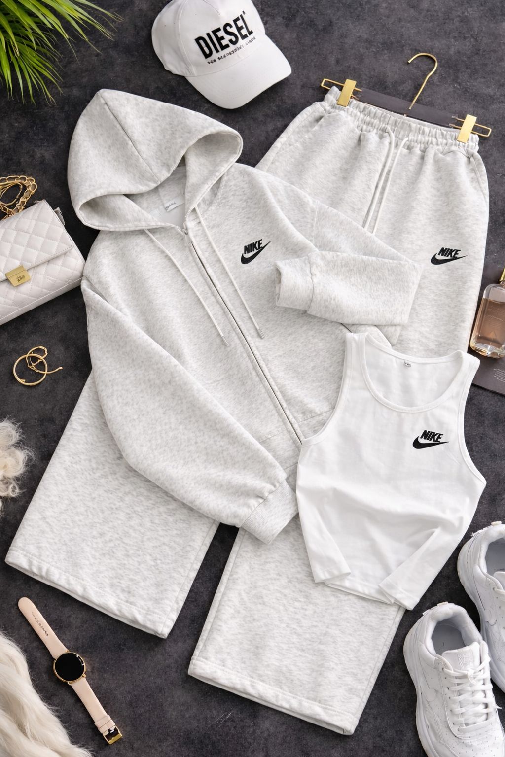 Nike – Graues 3-teiliges Set