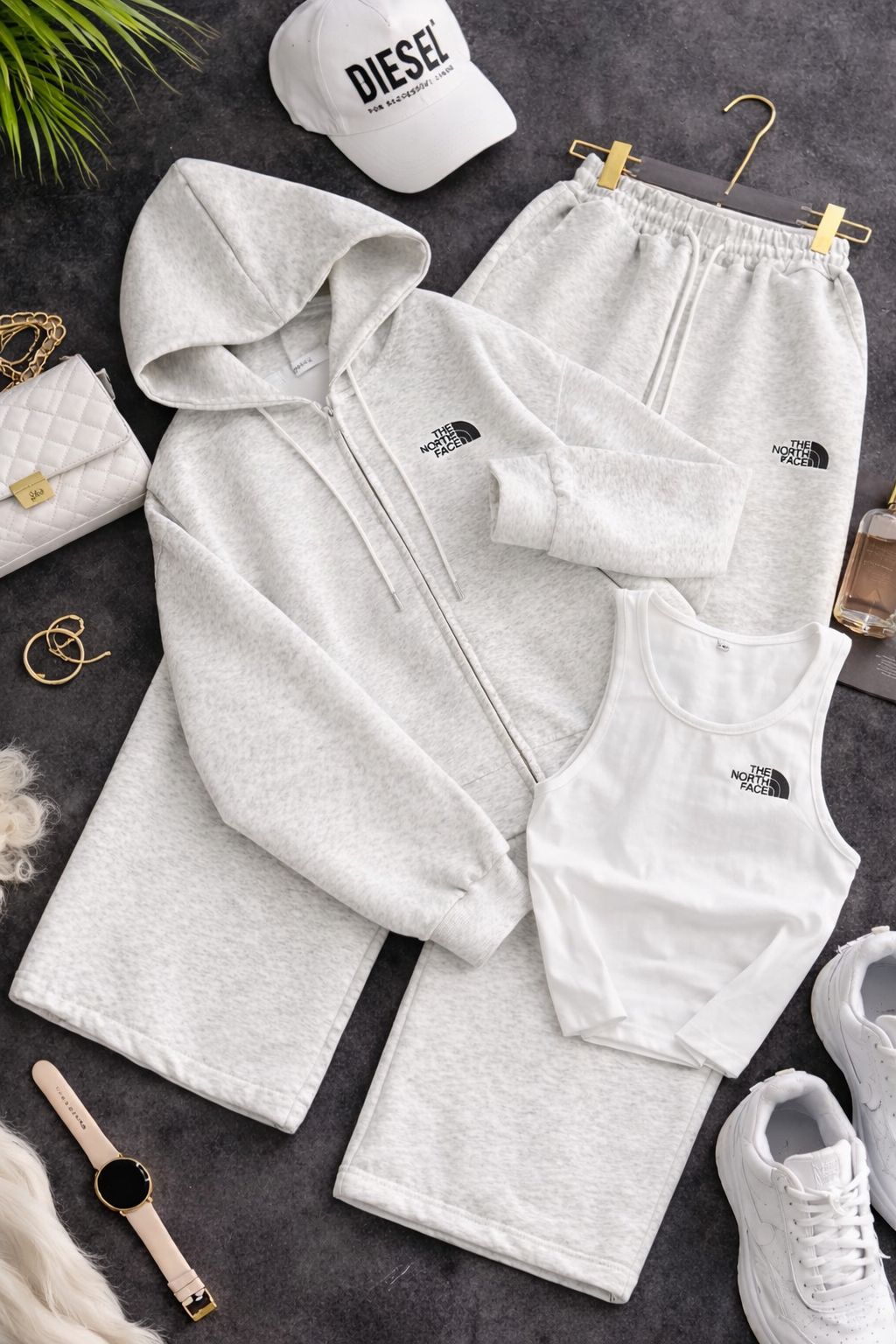 The North Face – Graues 3-teiliges Set